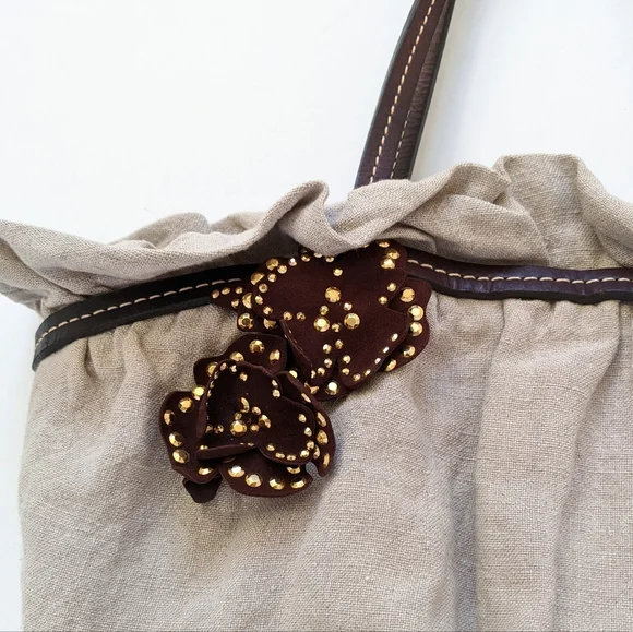 Vintage Moschino Structured Canvas and Leather Tote Bag - Picture 2 of 15